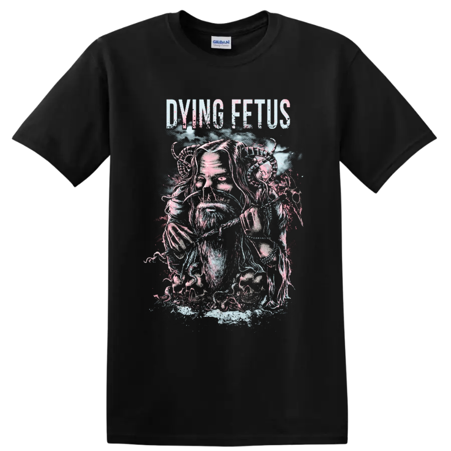 DYING FETUS death metal graphic print with skull portrait T - Black