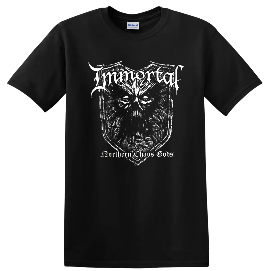 IMMORTAL Northern Chaos Gods black metal graphic print T - Black