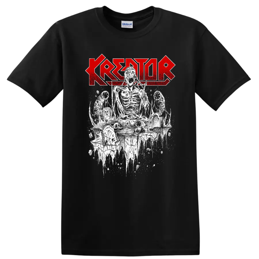 KREATOR red logo with horror-metal illustration graphic print - Black