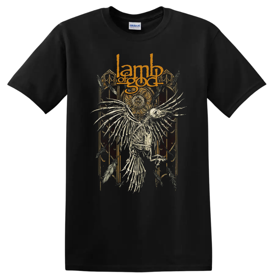 Lamb of God skeleton bird gothic graphic on a - Black