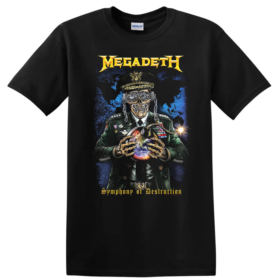 MEGADETH Symphony of Destruction skull and soldier graphic print T - Black