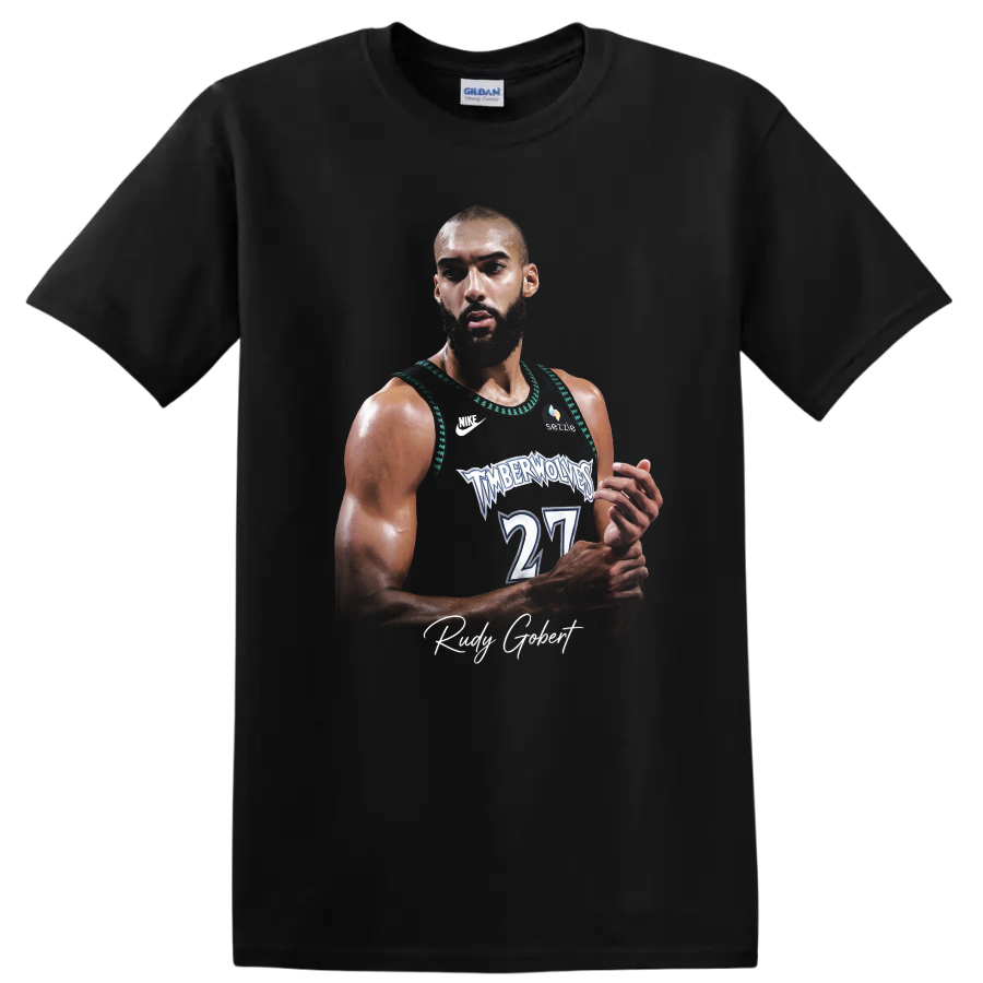 Jaylen Clark Minnesota Timberwolves basketball player portrait in sports poster style on a Black T Shirt