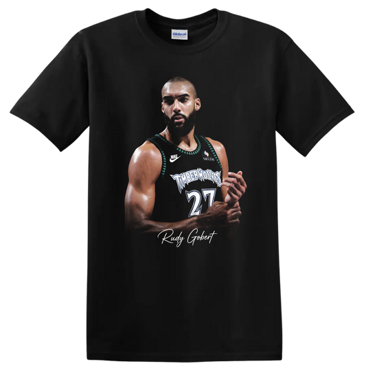 Jaylen Clark Minnesota Timberwolves basketball player portrait in sports poster style on a Black T Shirt