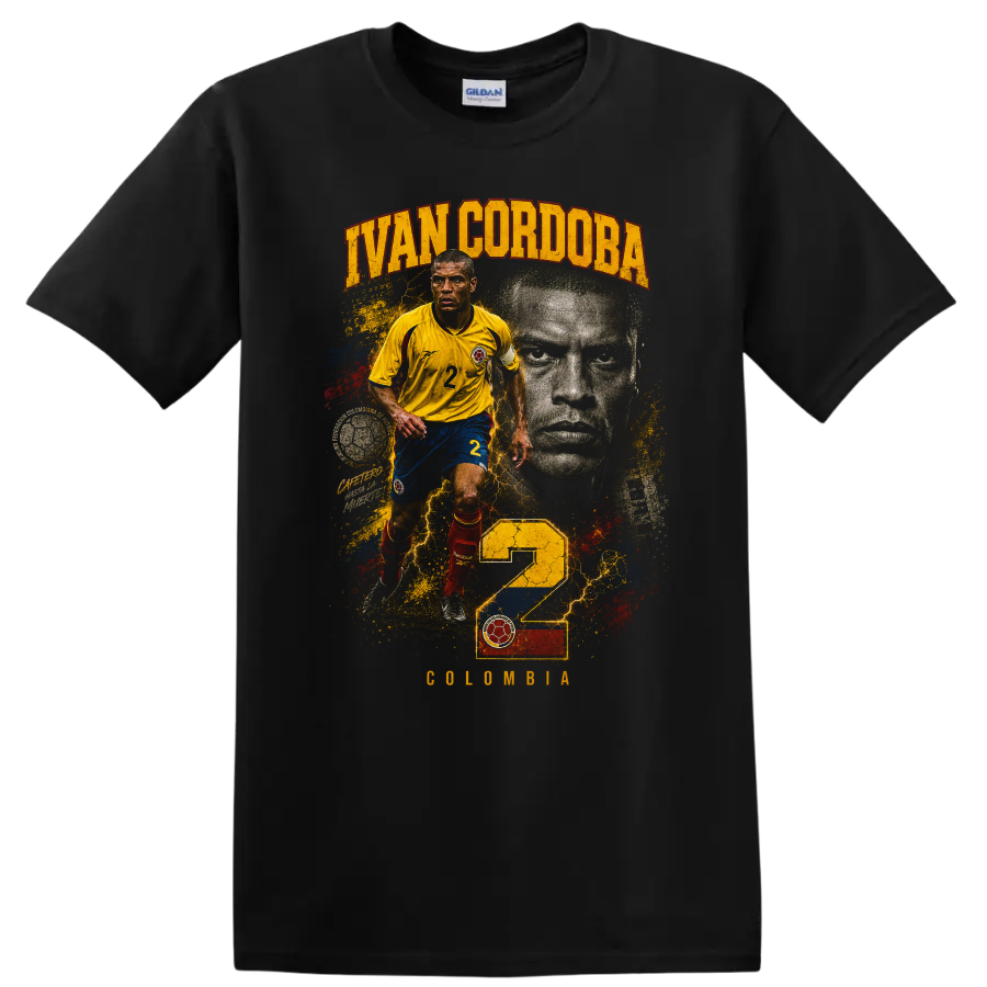 James Rodríguez Colombia soccer player graphic design on a Black T Shirt