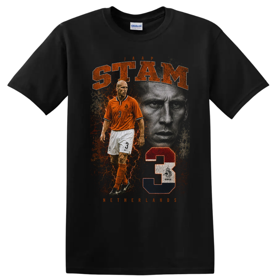 Wesley Sneijder Netherlands soccer collage with STAM text on a Black T Shirt