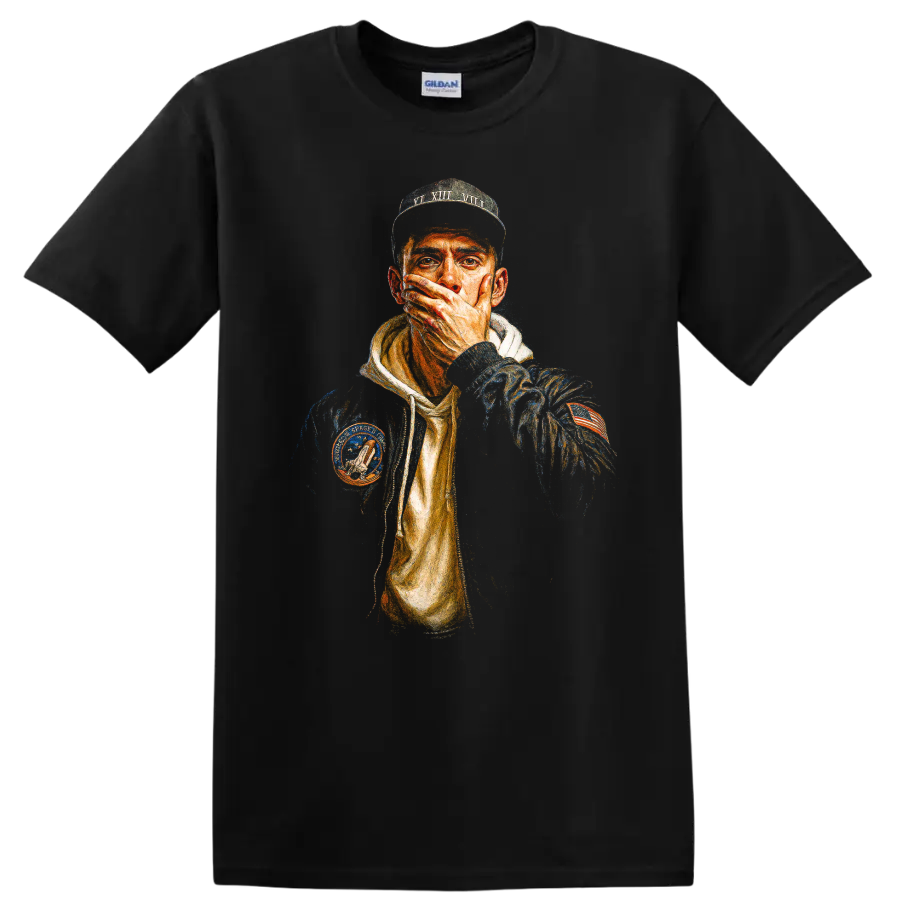 Logic Confessions of a Dangerous Mind illustrated hip-hop portrait on a Black T Shirt