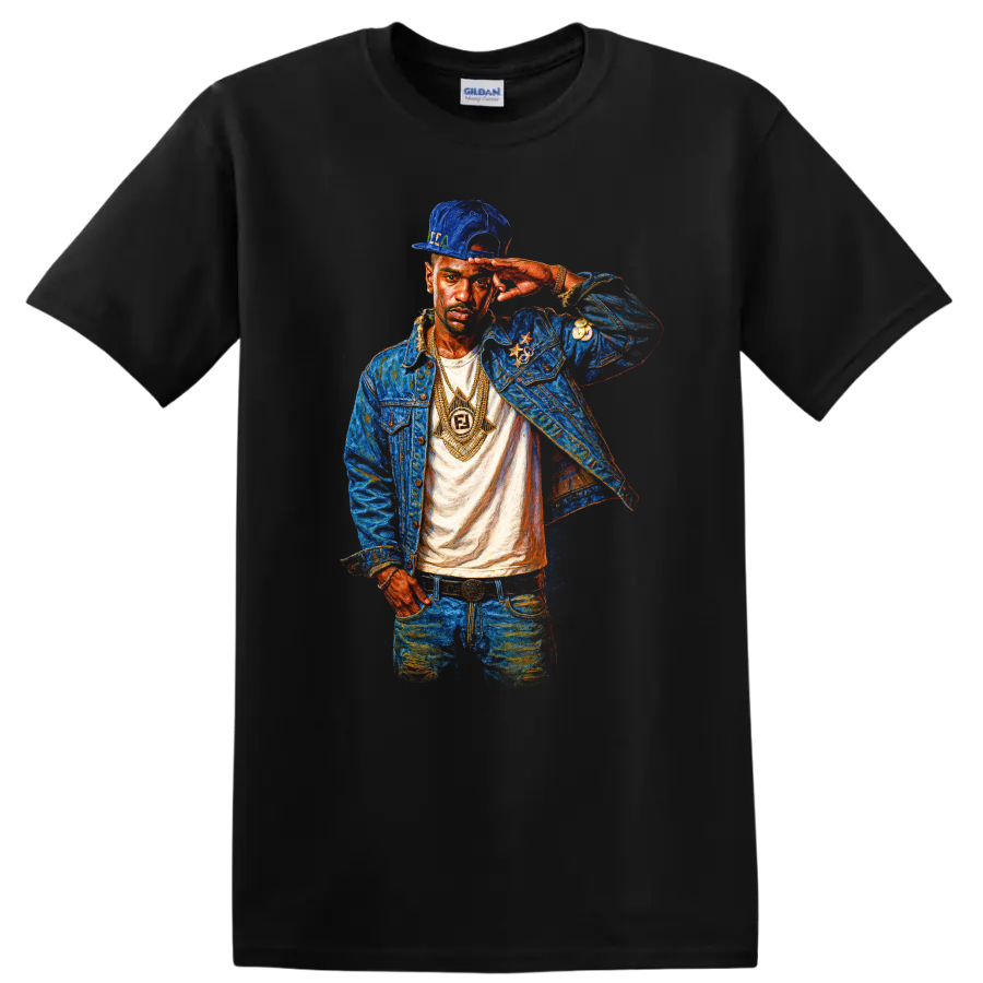 Kodak Black psychedelic hip-hop portrait fan art on a Black T Shirt
