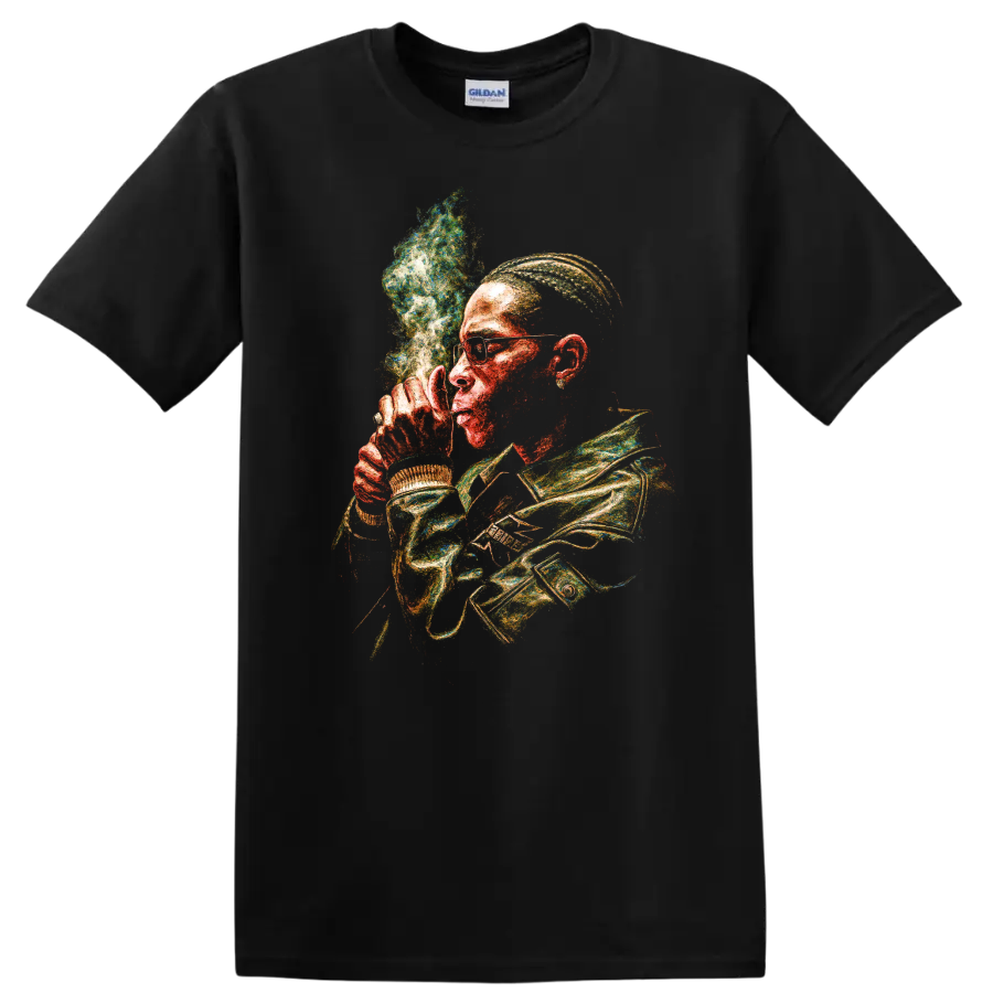 A$AP Rocky Same Problems? distressed colorful portrait artwork on a Black T Shirt