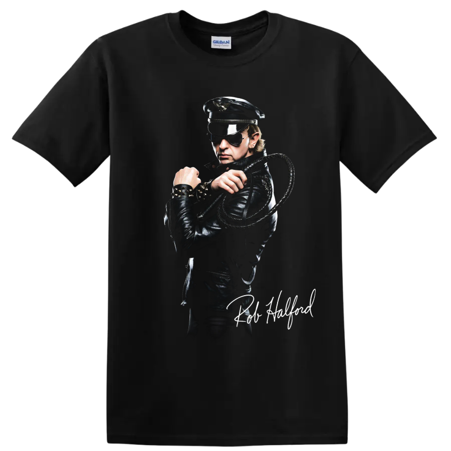 Rob Halford Judas Priest Metal God heavy metal portrait graphic on a Black T Shirt