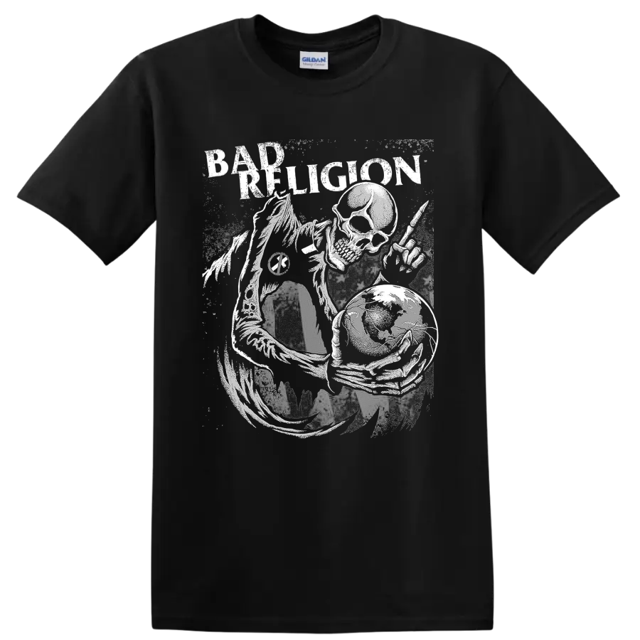 Bad Religion crossbuster punk rock band graphic print on a Black T Shirt
