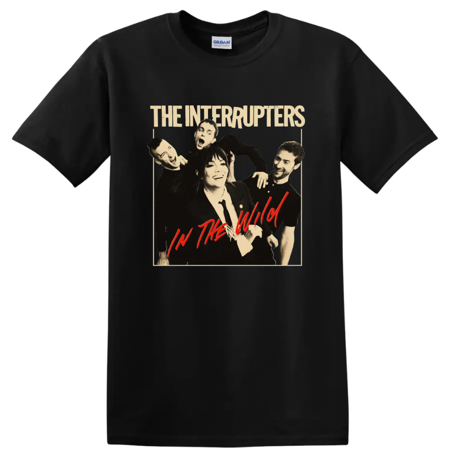 The Interrupters punk rock band portrait with In the Wild text on a Black T Shirt