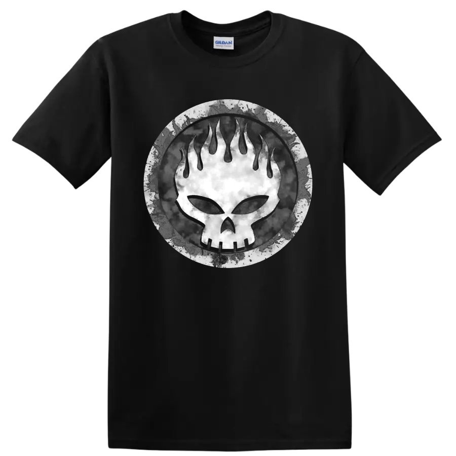 The Offspring distressed skull logo punk rock graphic print on a Black T Shirt