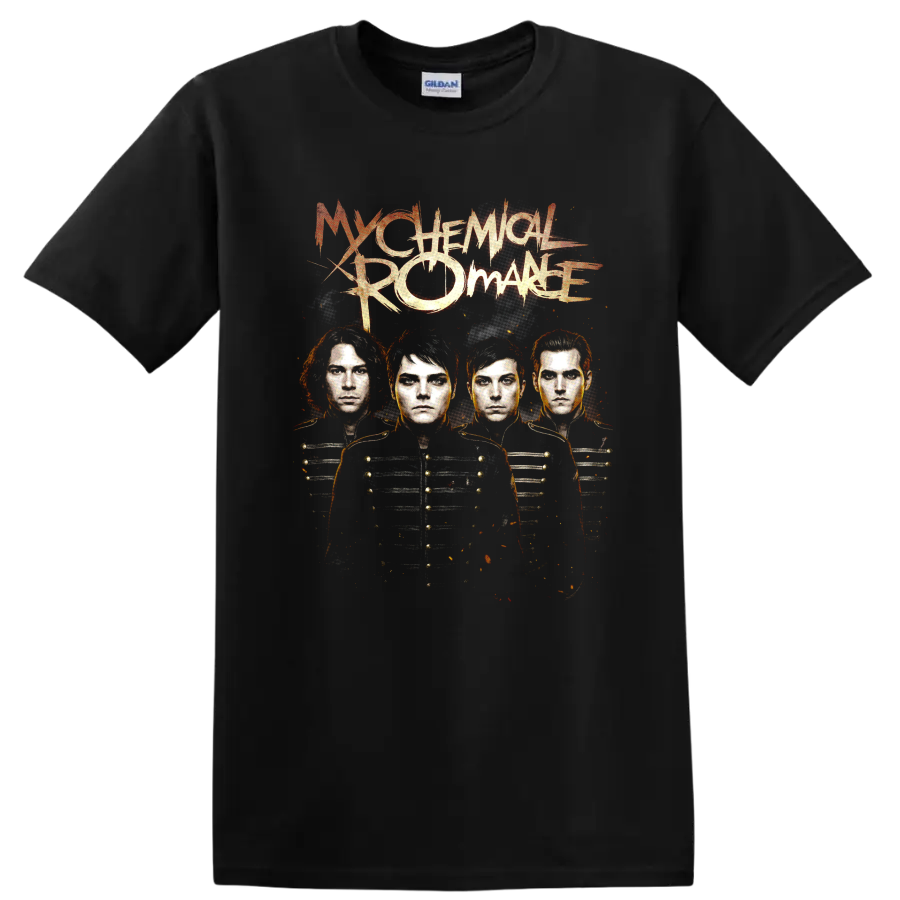 My Chemical Romance The Black Parade distressed rock band portrait graphic on a Black T Shirt
