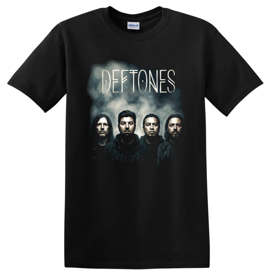 Deftones dark portrait poster artwork with four figures on a Black T Shirt