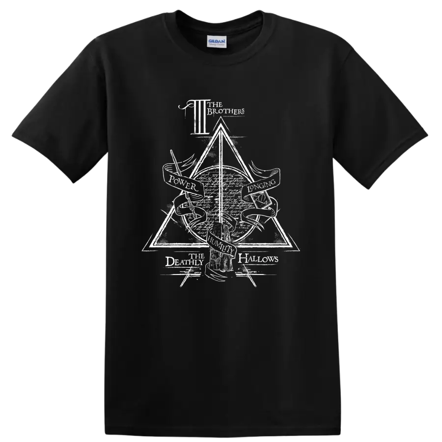 Harry Potter Prisoner of Azkaban stag Patronus triangle graphic print on a Black T Shirt