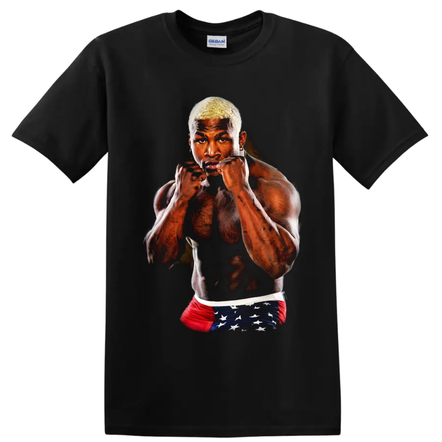 Kevin Randleman The Monster MMA fighter portrait in a guarded stance on a Black T Shirt