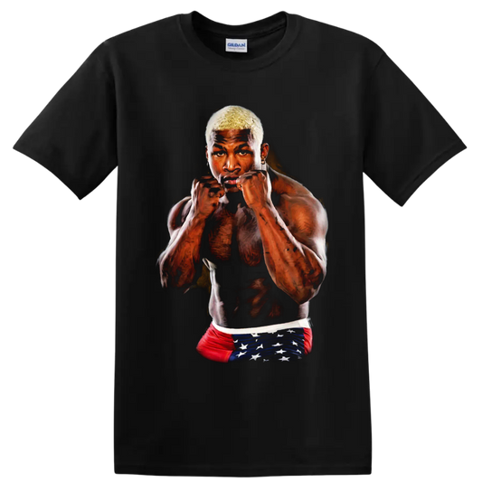 Kevin Randleman The Monster MMA fighter portrait in a guarded stance on a Black T Shirt