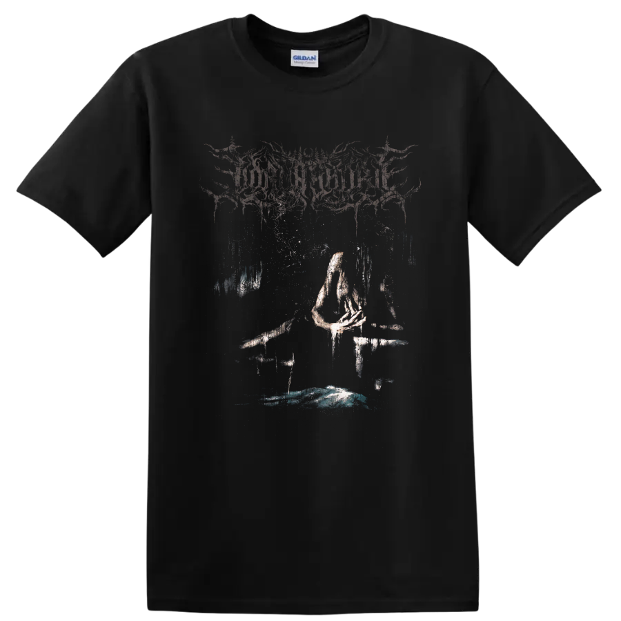 Lorna Shore logo above a dark surreal faceless figure with skeletal branches on a Black T Shirt