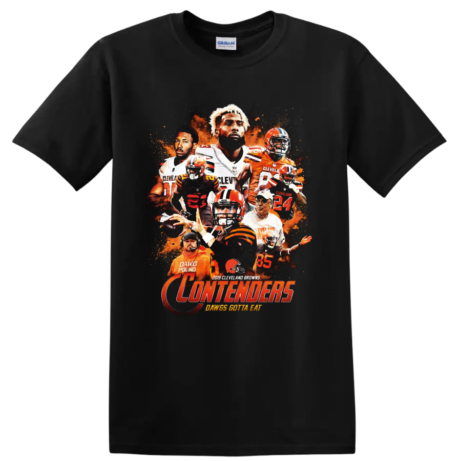 Baker Mayfield and Odell Beckham Jr Cleveland Browns 2019 Contenders collage on a Black T Shirt