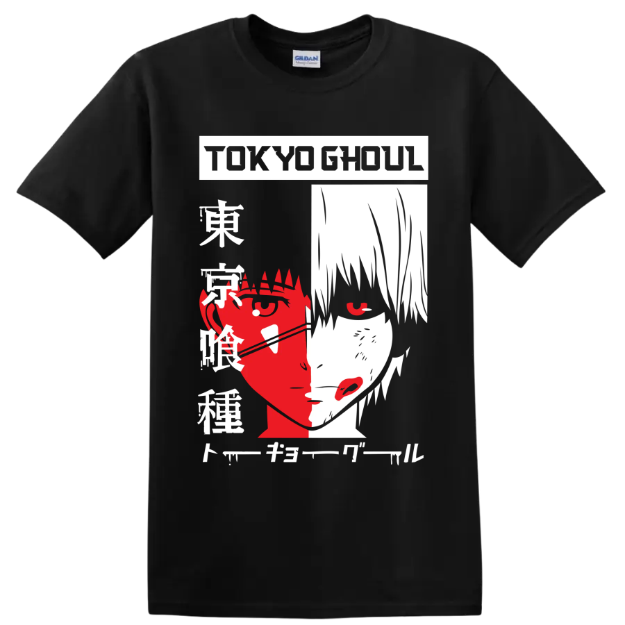 Faye Valentine Cowboy Bebop retro red, white, and black split portrait graphic on a Black T Shirt