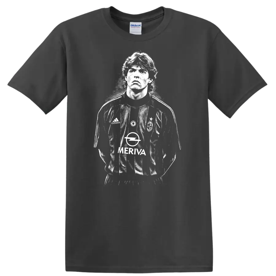 Retro black and white soccer legend portrait style graphic of Ricardo Kaká T - Charcoal