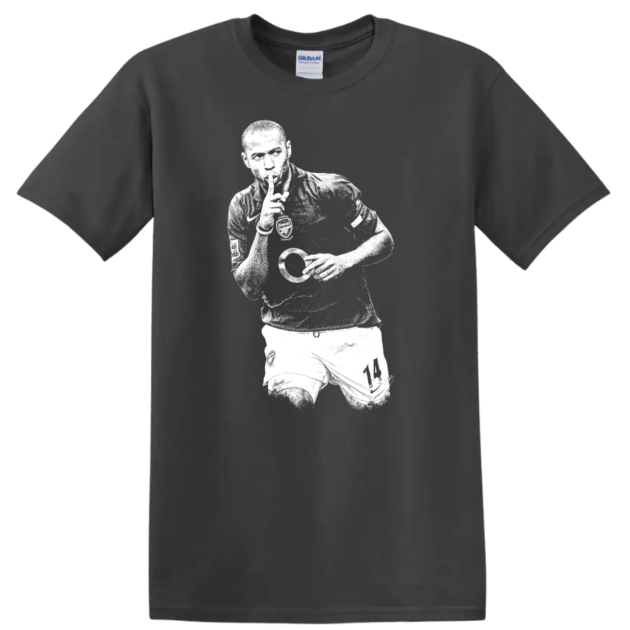 Retro soccer legend portrait style Thierry Henry T Shirt - Charcoal