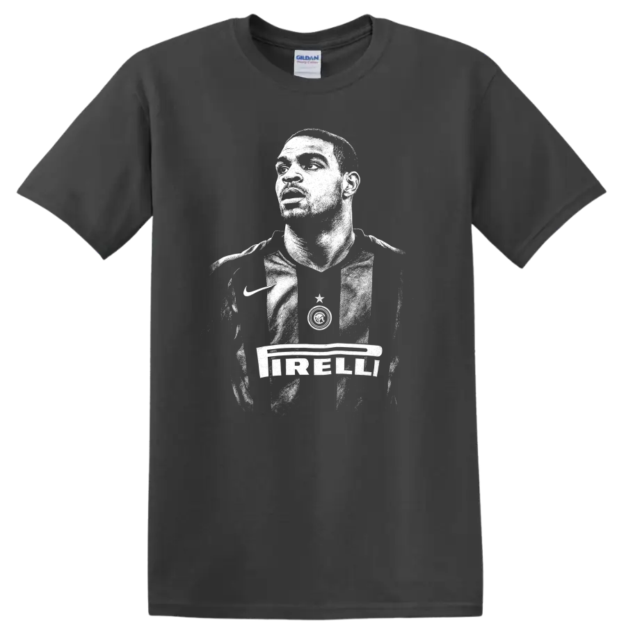 Retro black and white soccer portrait style Adriano Leite Ribeiro T - Charcoal