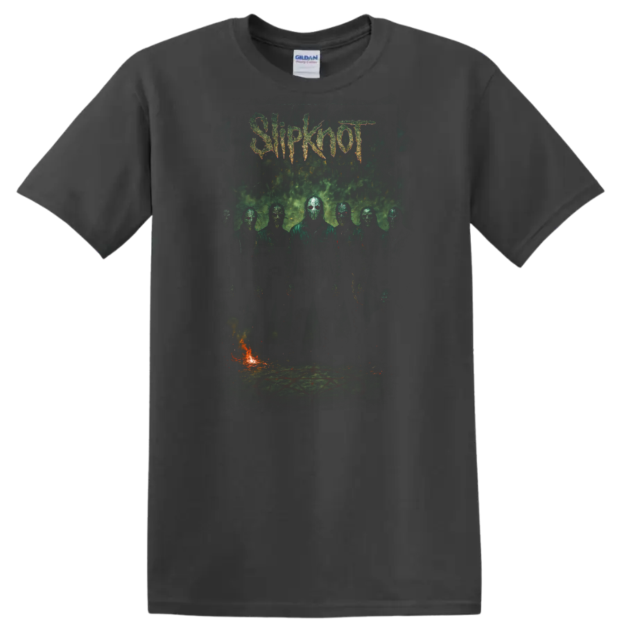 Slipknot Retro Heavy Metal Band Album Cover Style T Shirt - Charcoal