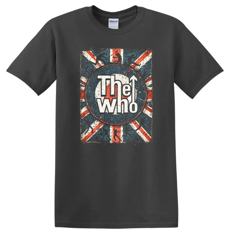 The Who Retro Rock Band Album Cover Style T Shirt - Charcoal