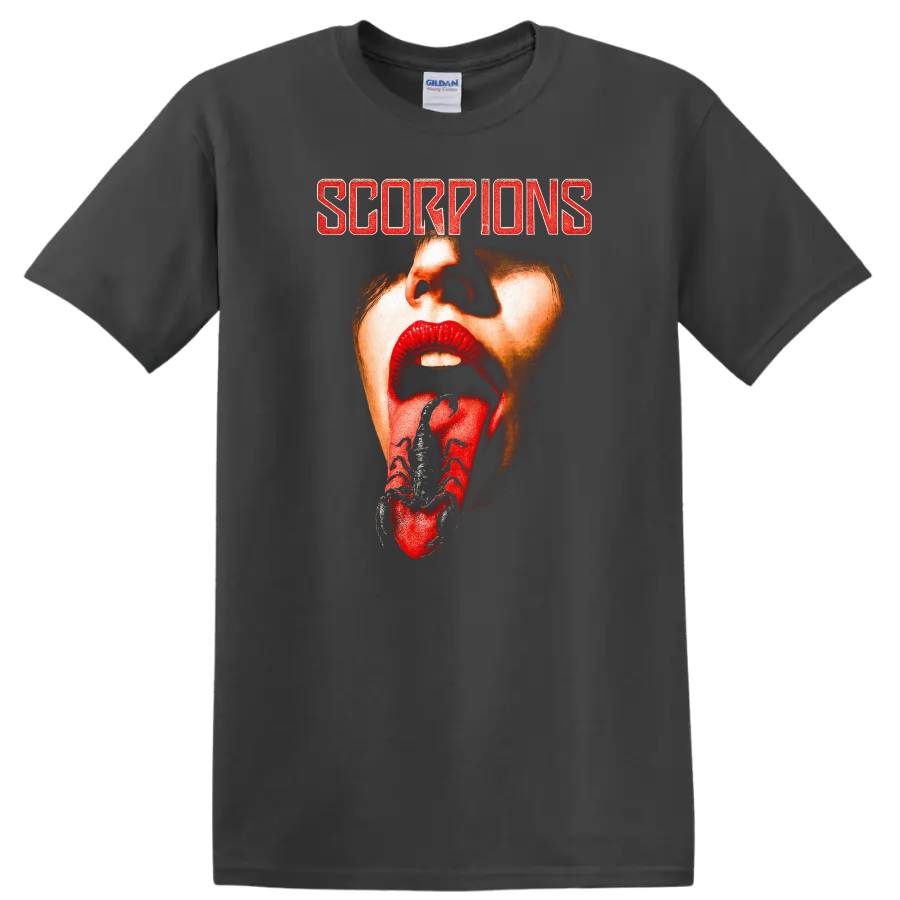 Scorpions Retro Rock Heavy Metal Album Cover Style T Shirt - Charcoal