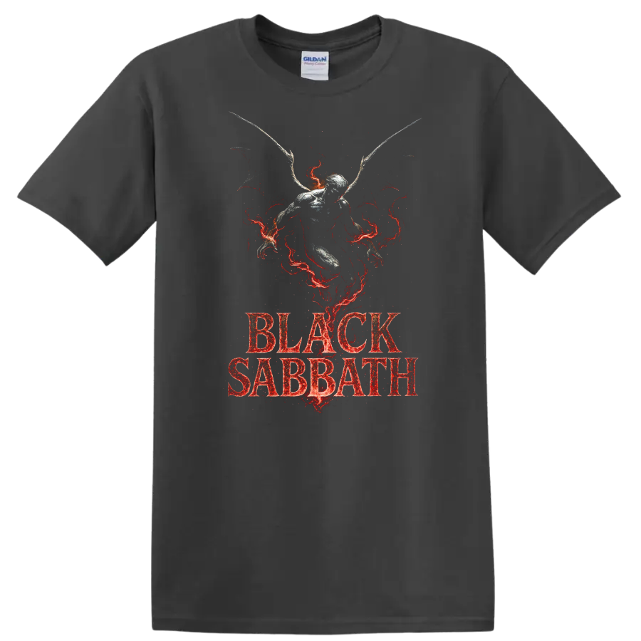 Black Sabbath Heavy Metal Legend Style T Shirt Retro Rock Graphic - Charcoal