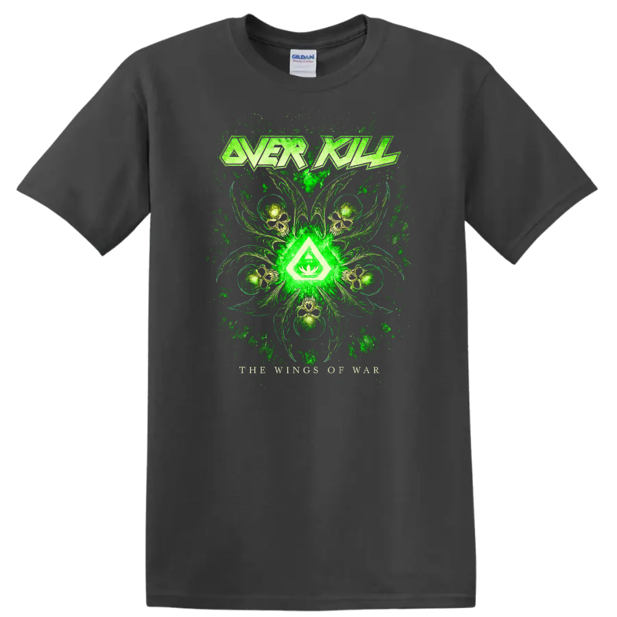 Overkill Green Heavy Metal Album Cover Style T Shirt - Charcoal
