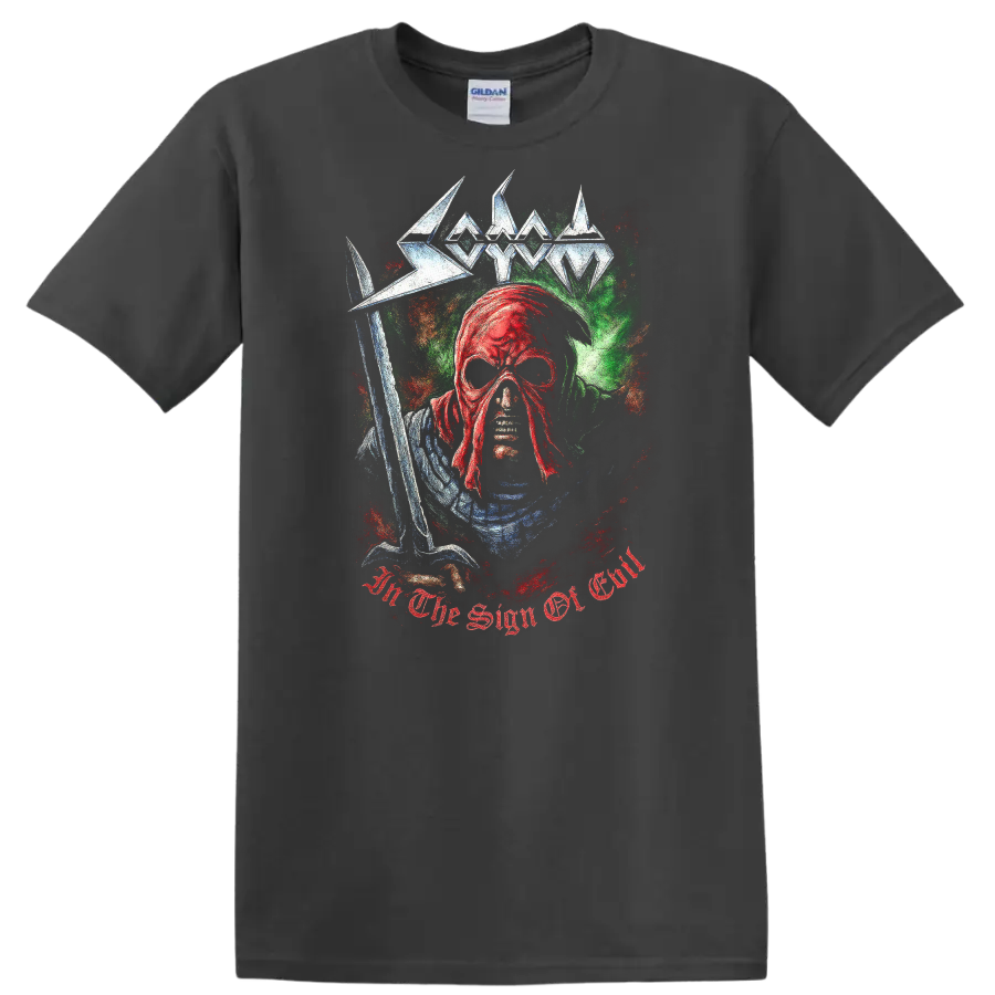 Retro Heavy Metal Skull Band Style T Shirt Gothic Rock Legend Art - Charcoal