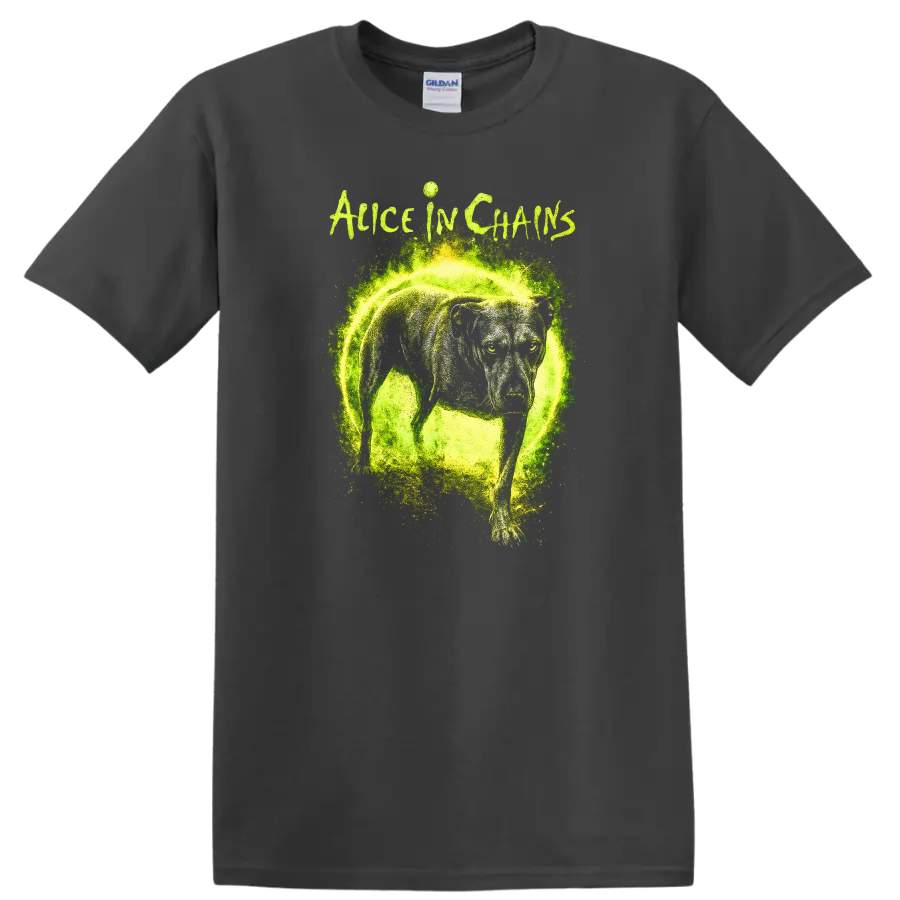 Alice in Chains Retro Heavy Metal Album Art T Shirt - Charcoal