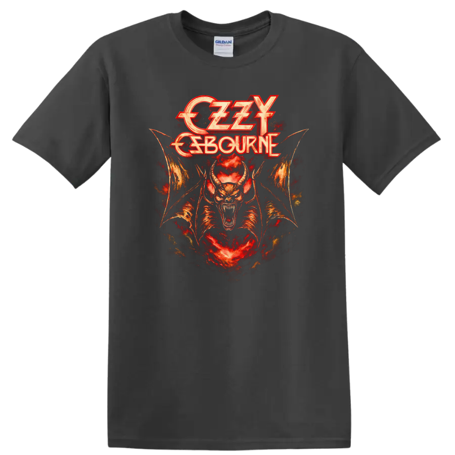 Ozzy Osbourne Retro Heavy Metal Demon T Shirt Vintage Rock Legend - Charcoal