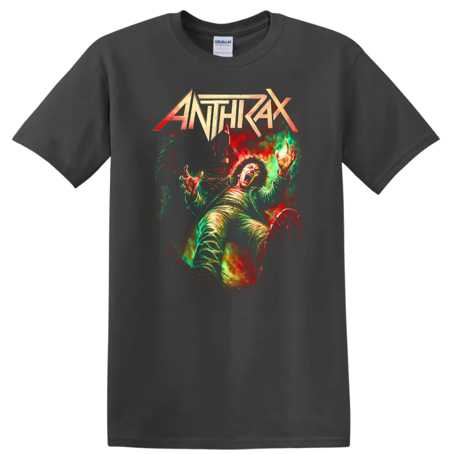 Anthrax Retro Heavy Metal Album Cover Legend T Shirt - Charcoal