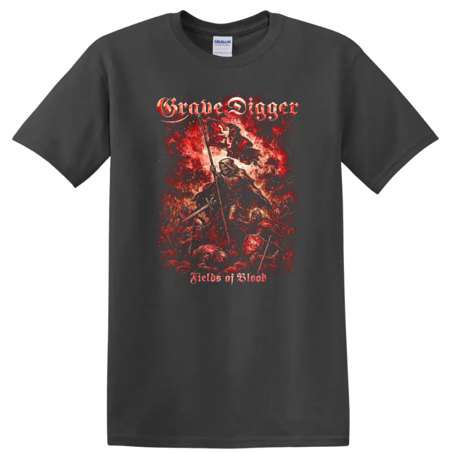 Grim Reaper Retro Heavy Metal Album Cover Legend Style T Shirt - Charcoal