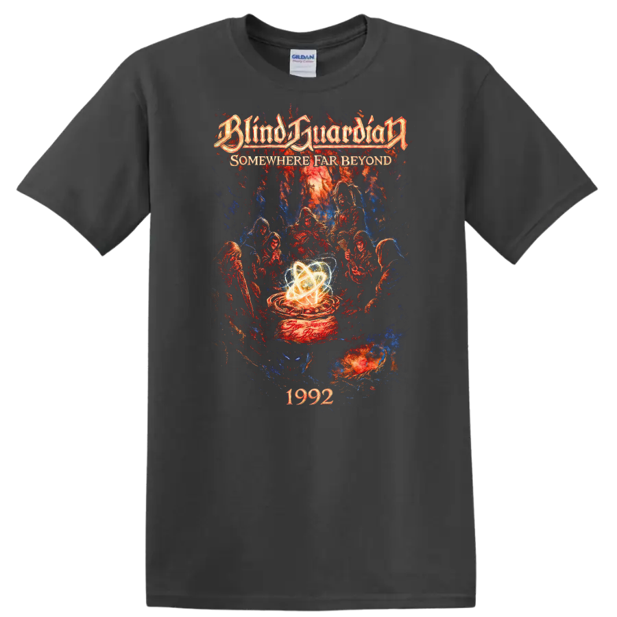 Blind Guardian Somewhere Far Beyond Retro Heavy Metal T Shirt 1992 Album Art - Charcoal