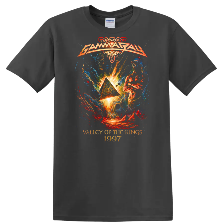 Valley of the Kings 1997 Retro Heavy Metal Album Cover T Shirt - Charcoal