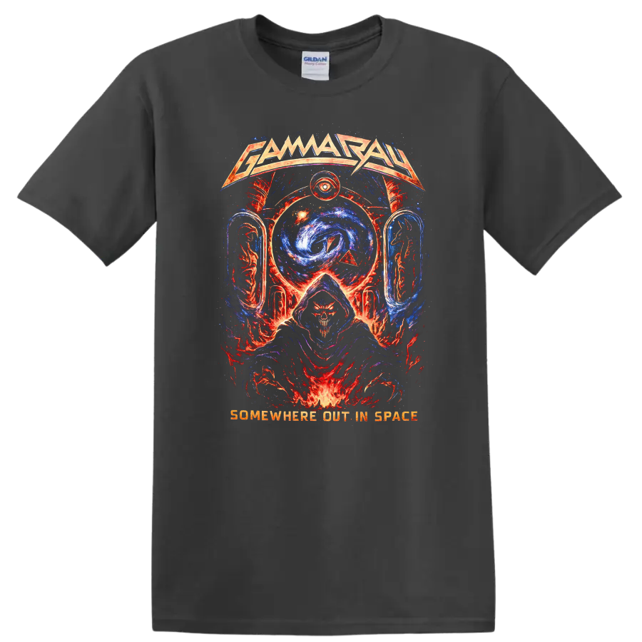 Gamma Ray Retro Heavy Metal Album Cover Style T Shirt - Charcoal