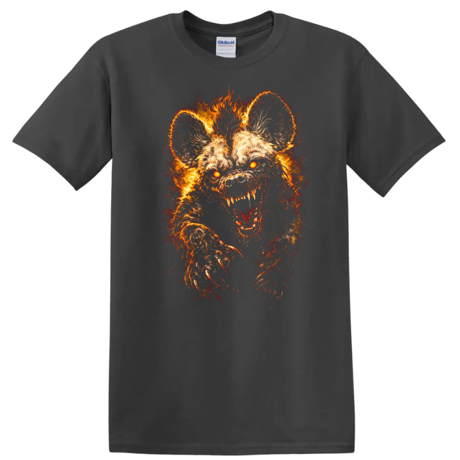 Fiery Werewolf Howling Wolf Head Graphic T Shirt for Animal Lovers - Charcoal