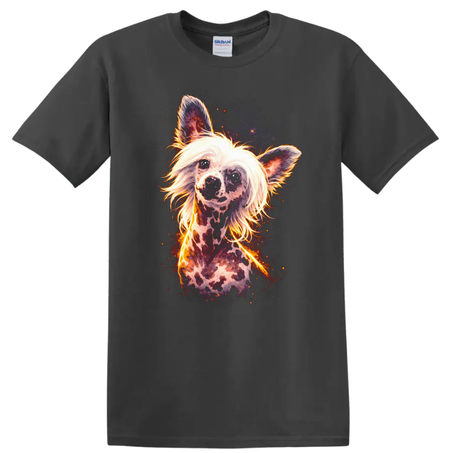 Poodle Art Dog Lover T Shirt Colorful Neon Fantasy Breed Portrait on a Charcoal T Shirt