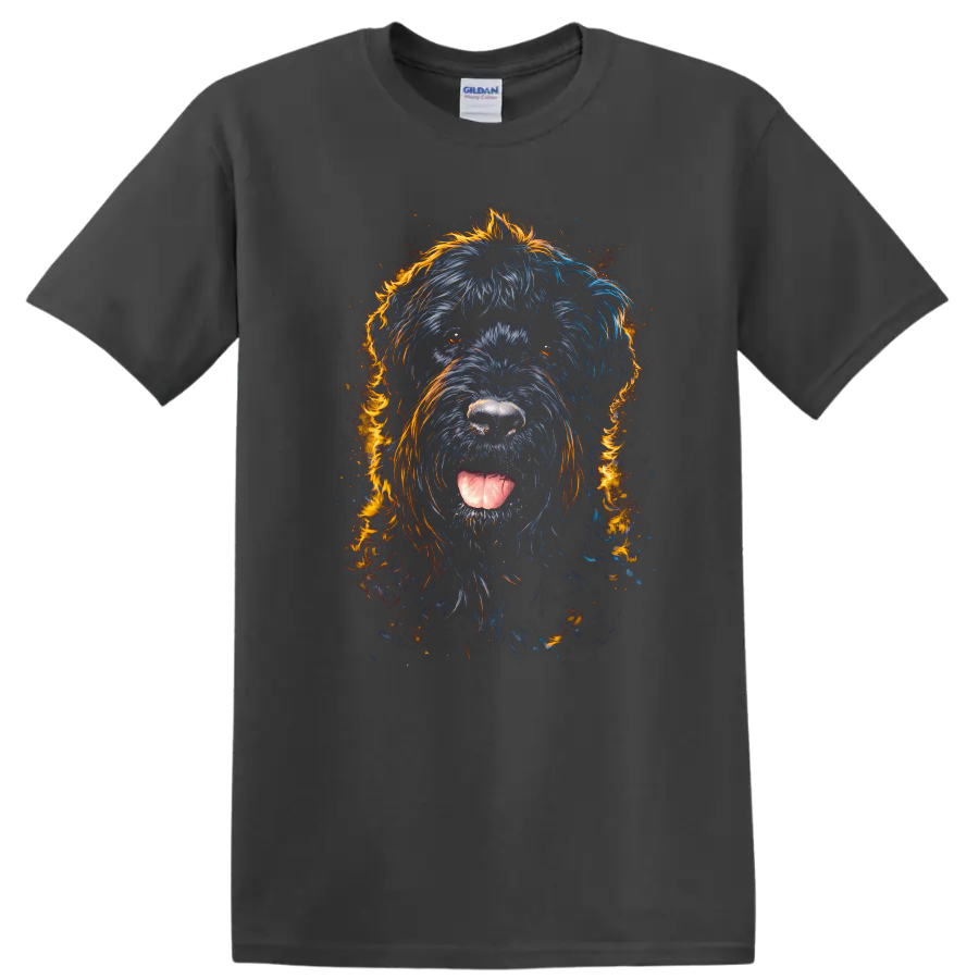 Colorful Dog Portrait Art T Shirt for Dog Lovers and Pet Owners - Charcoal