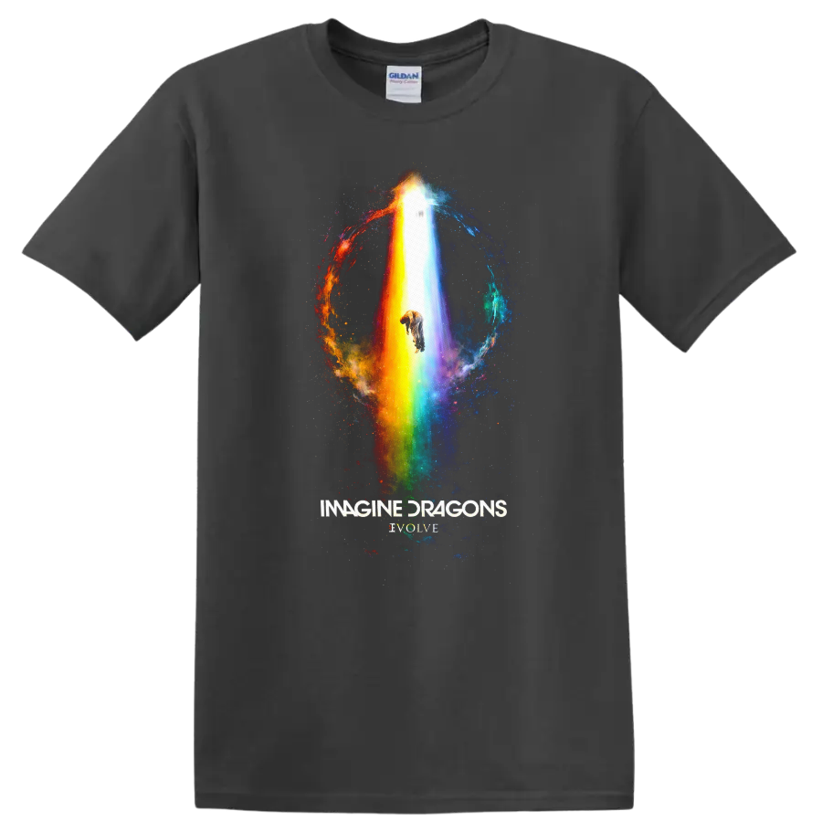 Imagine Dragons Evolve Vintage Classic Rock T Shirt on a Charcoal T Shirt