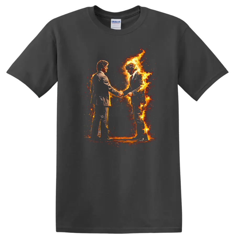 Vintage Classic Rock Album Cover Art T Shirt inspired by Pink Floyd on a Charcoal T Shirt