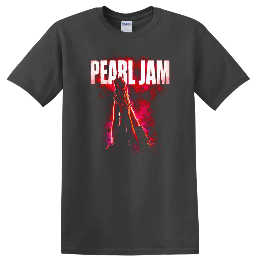 Pearl Jam Vintage Classic Rock T Shirt on a Charcoal T Shirt