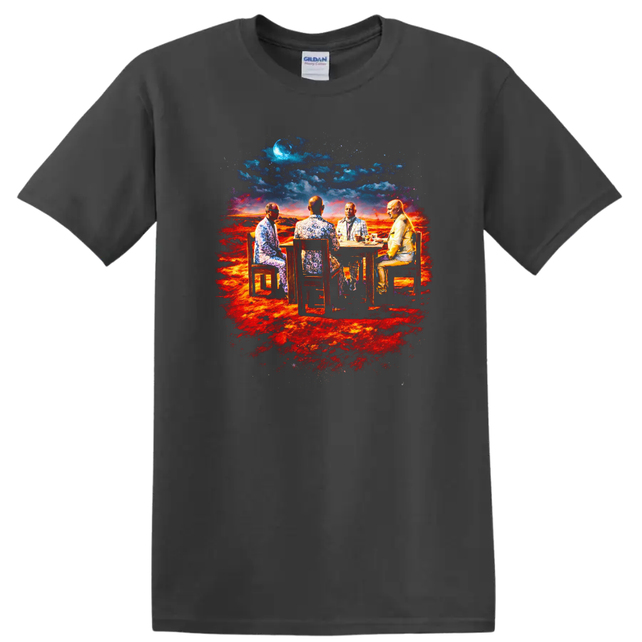 Vintage Classic Rock Album Cover Art Style T Shirt - Charcoal