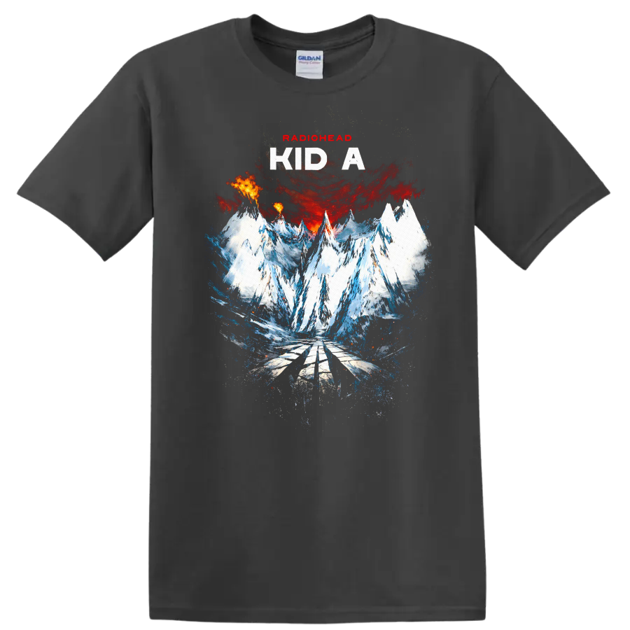Vintage Classic Rock Album Cover Art Style T Shirt - Charcoal