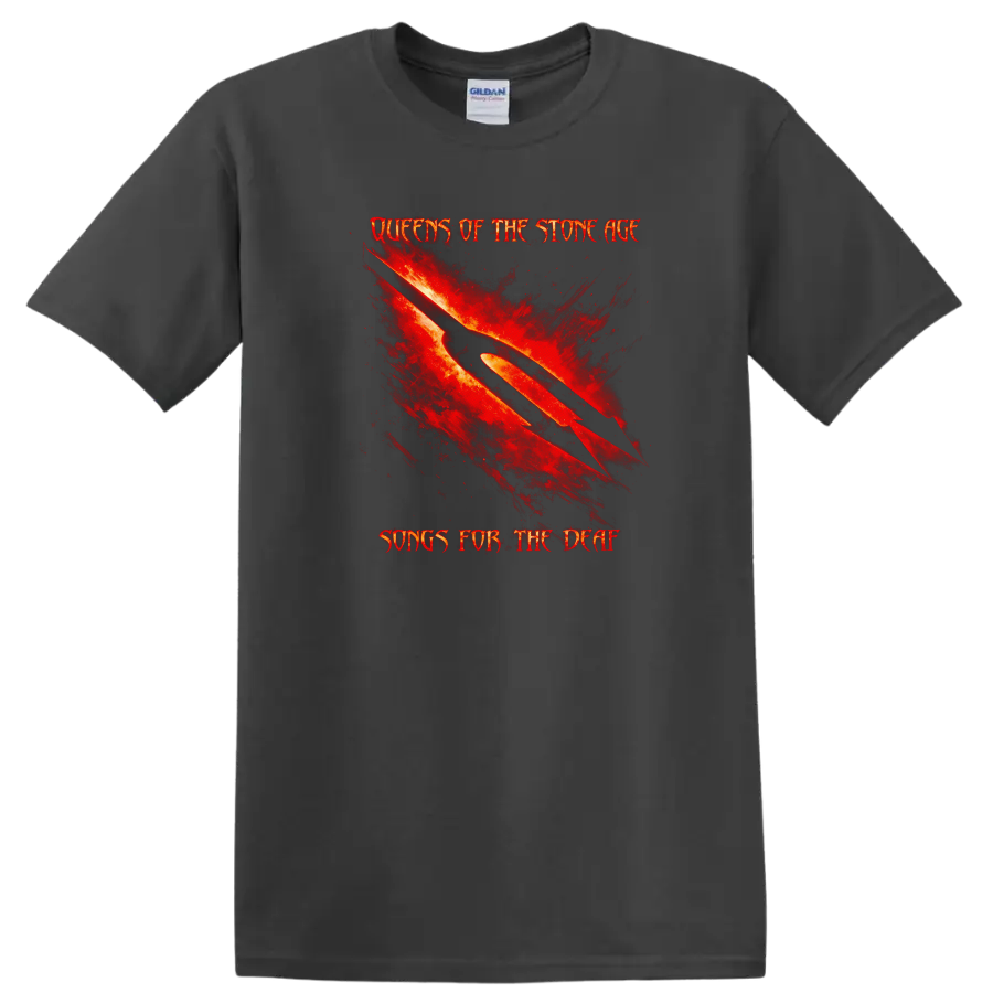 Queens of the Stone Age Songs for the Deaf T Shirt Vintage Rock Style - Charcoal