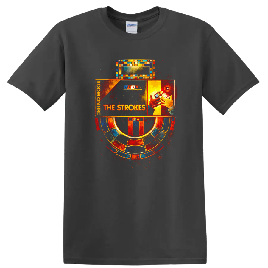 Vintage Classic Rock Album Cover Art Style T Shirt - Charcoal